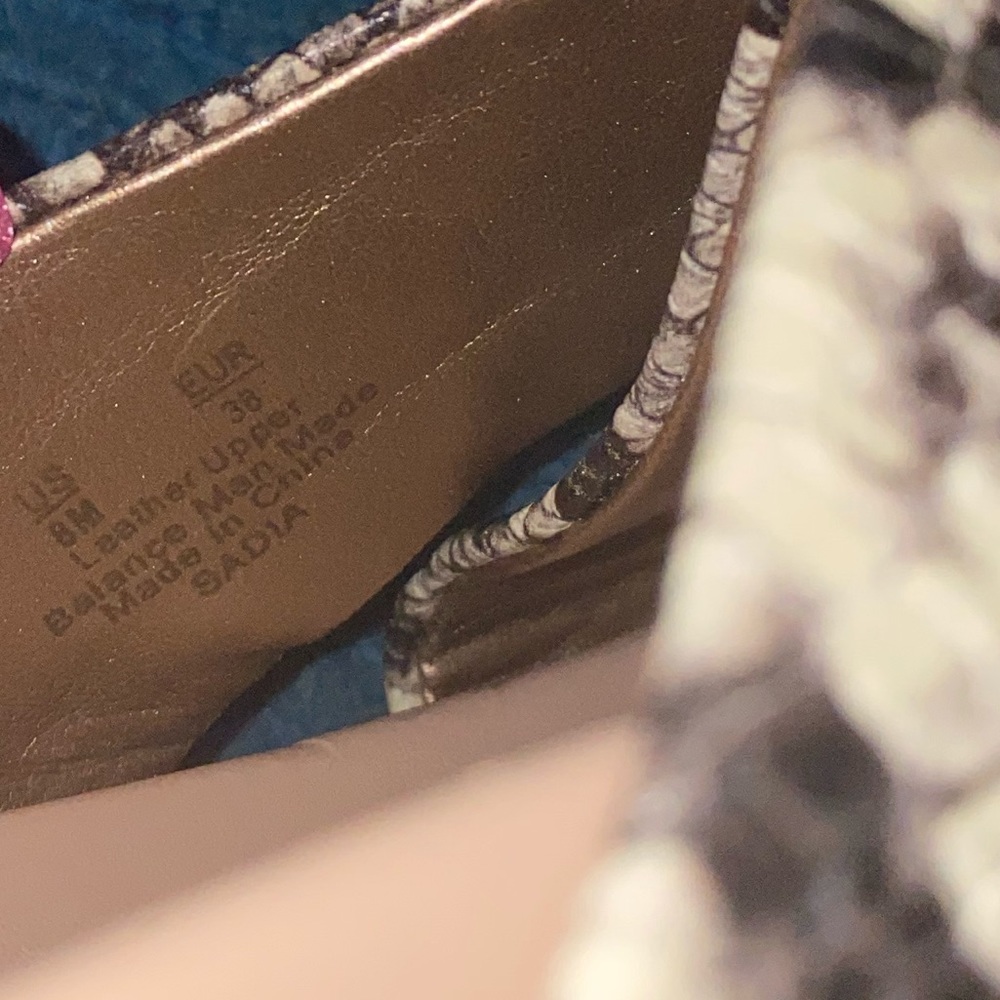 Sam Edelman Snake Print Slide Sandals in Black and Cream - Picture 6 of 6